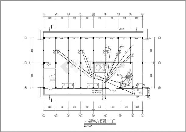 经典五层厂房强弱电设计施工CAD详图-图二