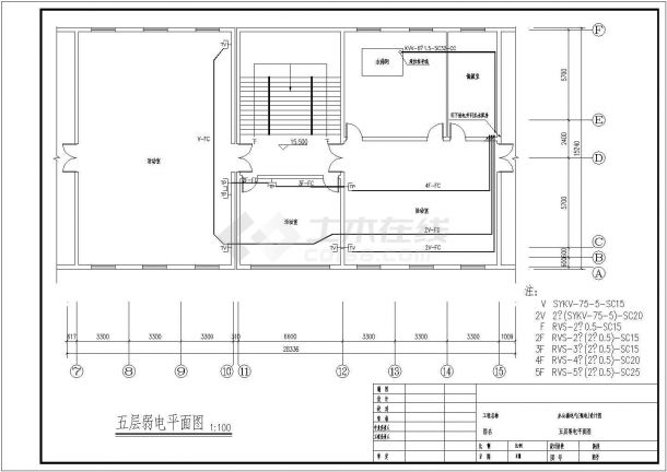小高层办公楼弱电系统规划CAD布置图-图二