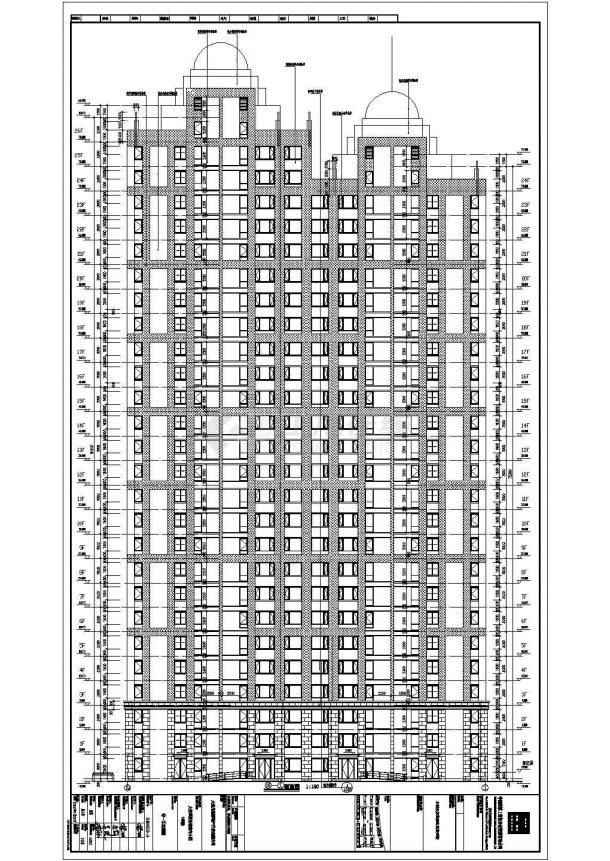 大连金州工业园27层混凝土框架结构住宅楼建筑施工图纸-图二