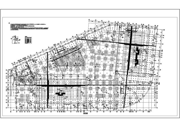 某高层建筑大型地下室部分基础施工图-图一