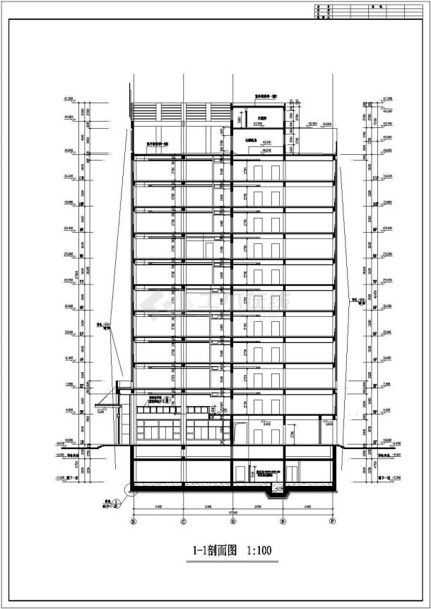 某医院11层框架结构综合楼建筑方案设计图-图一
