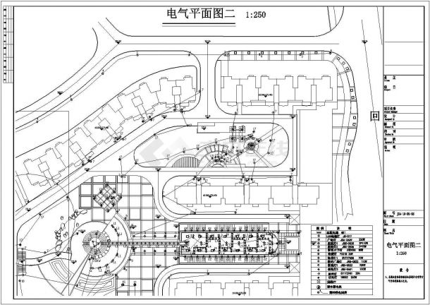 重庆某住宅区景观电气CAD布置图-图二
