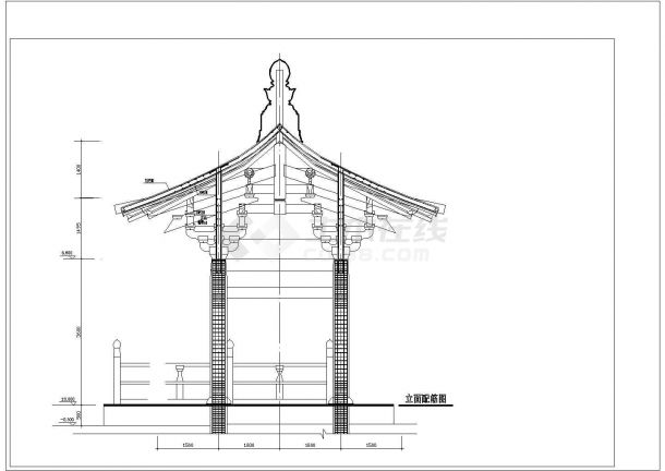 单檐亭子框架结构规划CAD套图-图二