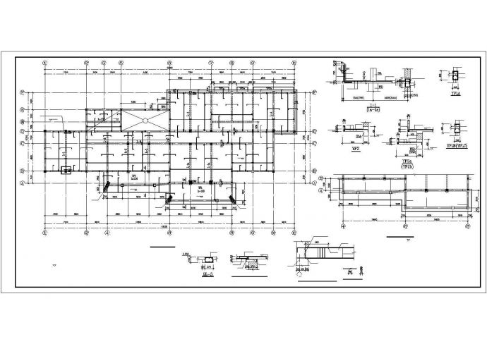 青岛市某三层别墅部分结构设计CAD布置图_图1