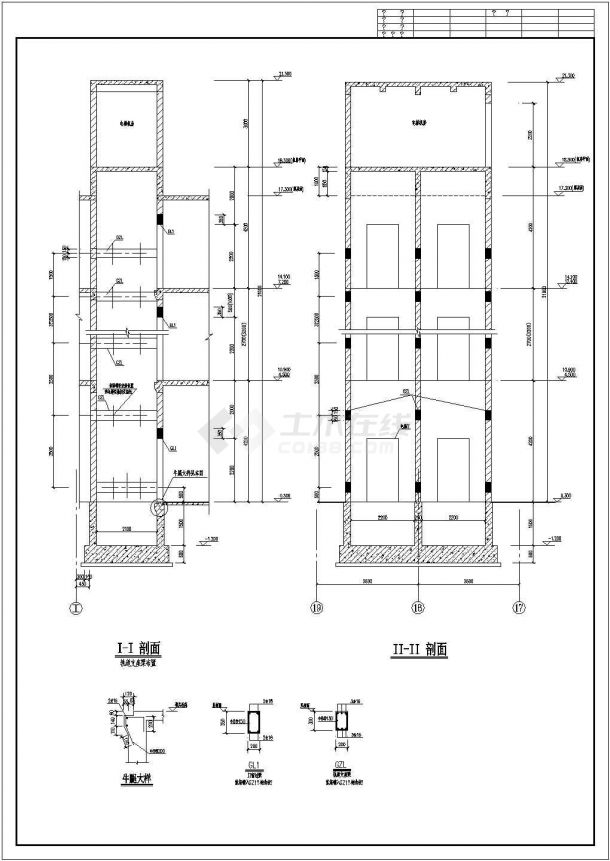 某办公楼新增电梯改造结构设计施工图-图一