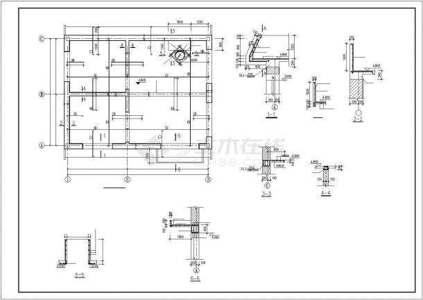 某锅楼房CAD设计图纸-图二