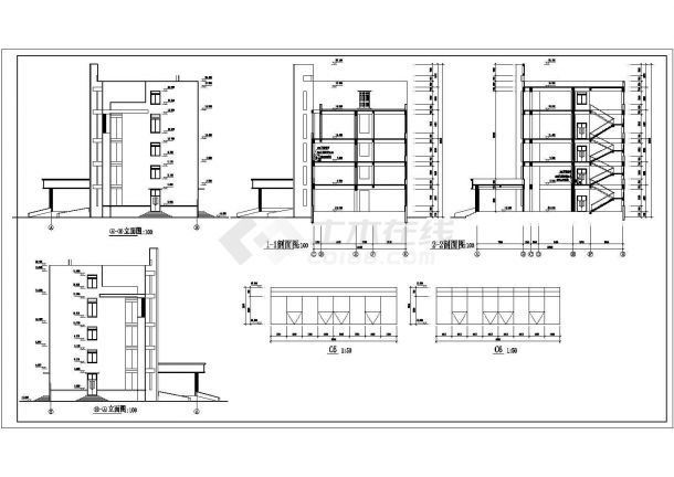 某地5层框架结构办公楼建筑设计施工图-图二
