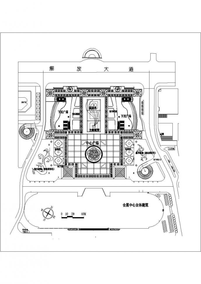 武汉国际会展中心广场设计图纸及文本_图1