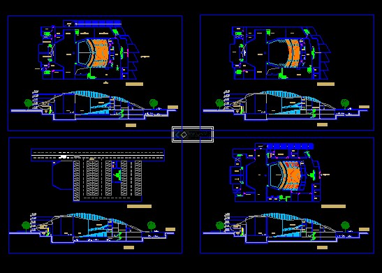 电影院设计装修方案平面图和剖面图_图1