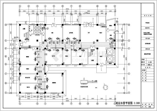 青岛市某医疗综合楼空调设计CAD布置图-图二