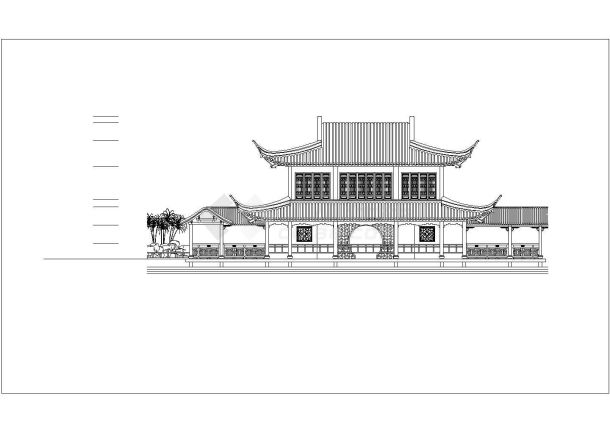 小沧浪馆古建筑设计cad图纸-图一