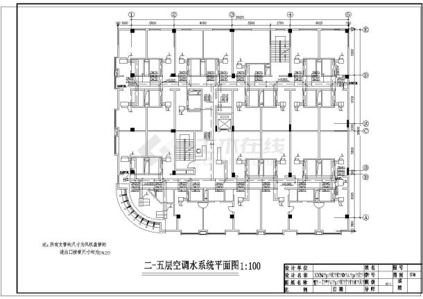 某酒店舒适性空调设计cad图纸-图二