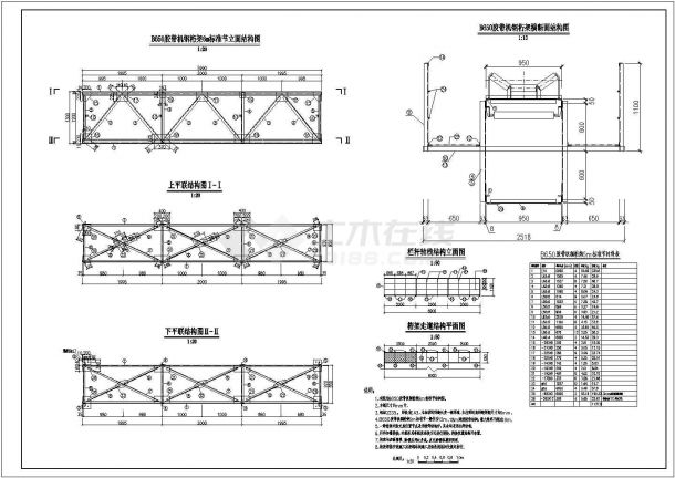 某工程现场施工胶带机标准结构设计图-图一