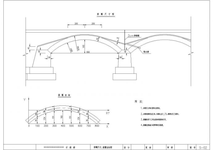 某地石拱桥平面施工CAD图_图1