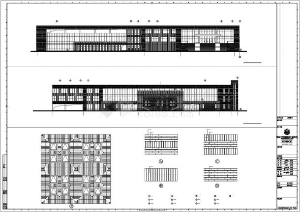 盐城多层图书馆建筑设计全套施工图纸-图一