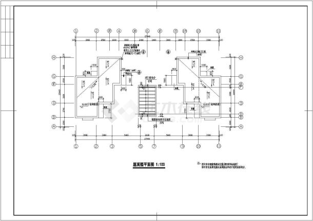 某设计院六层跃七层住宅楼建筑施工图-图一