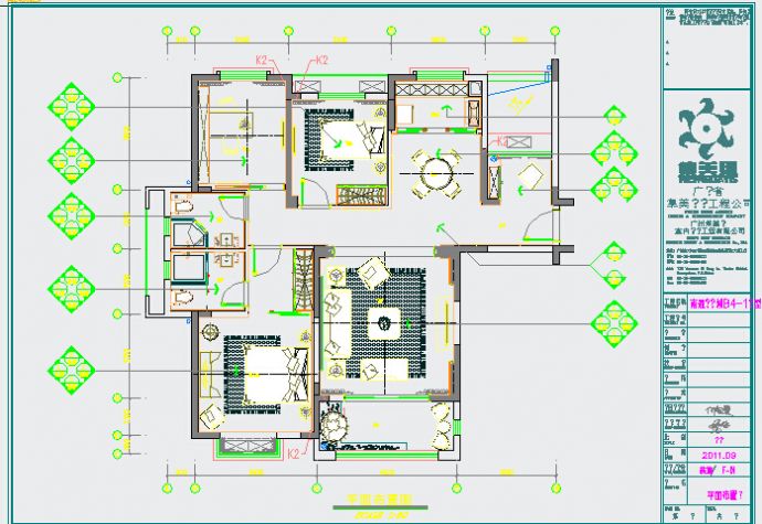 欧式户型住宅装修设计施工图（附效果图）_图1