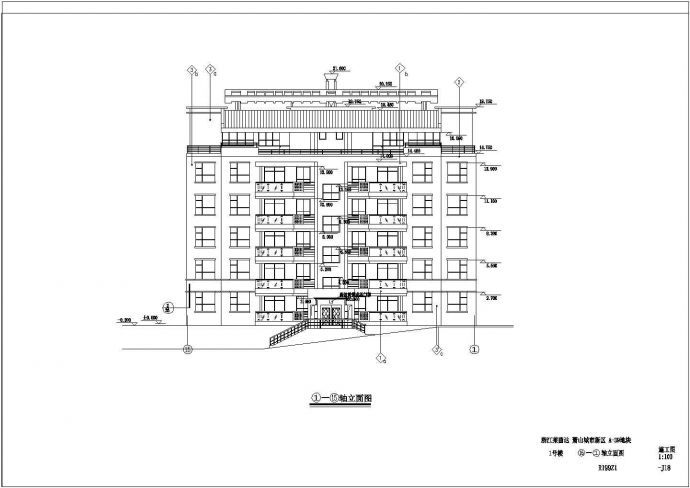 某地6层混凝土框架结构宿舍楼建筑施工图纸_图1
