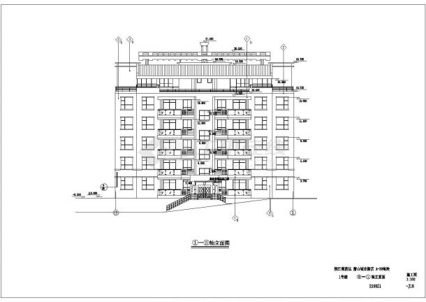 某地6层混凝土框架结构宿舍楼建筑施工图纸-图二