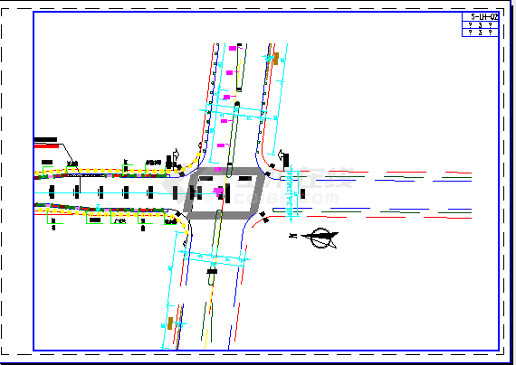 长沙市30m宽城市次干路CAD设计图纸102张（含交通排水照明绿化）-图二