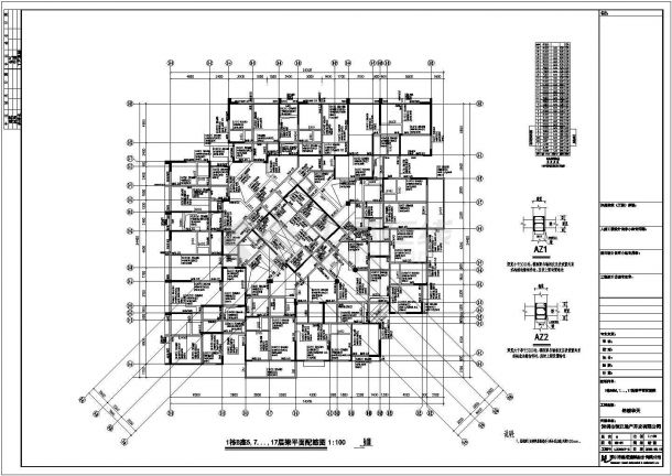 深圳某住宅小区28层框架剪力墙结构商住楼结构施工图-图一