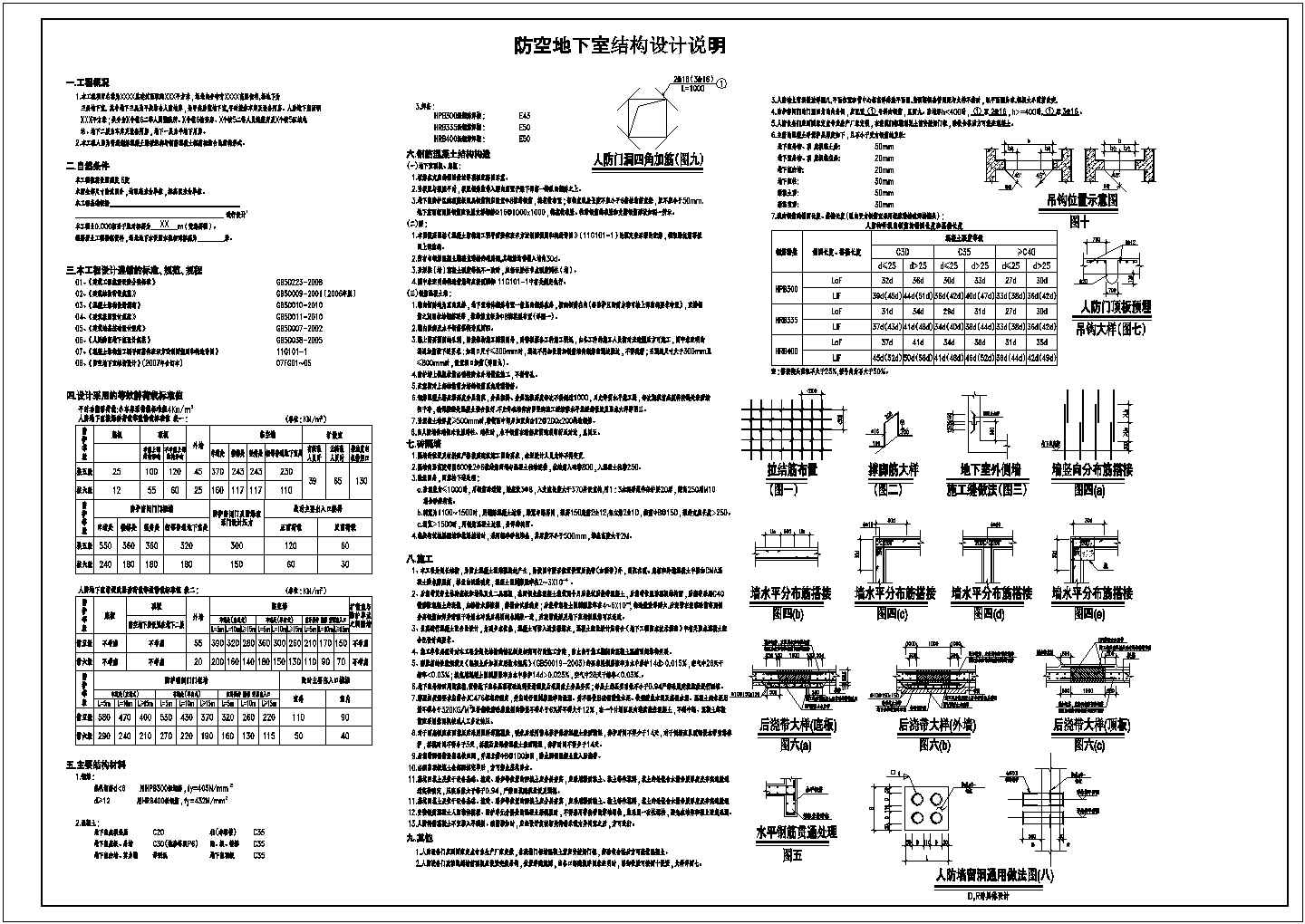 [节点详图]高层住宅三层地下室结构设计说明