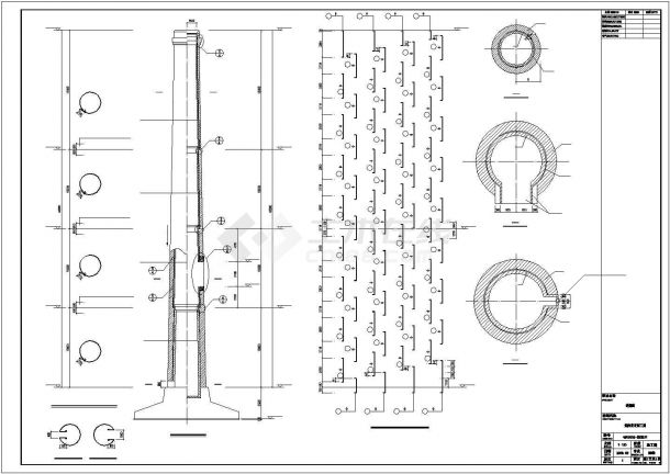 某45m砖烟囱结构图（砌体结构,钢结构）-图二
