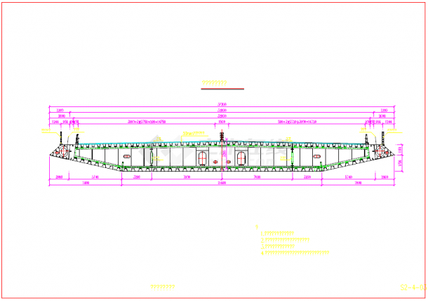 江苏某弧线形钢塔斜拉桥钢箱梁施工图设计（134张）-图二