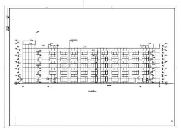某地五层框架结构厂房建筑设计施工图纸-图二