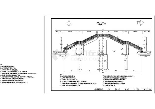 33.4m等截面简支钢箱梁天桥设计图（19张图纸）-图二