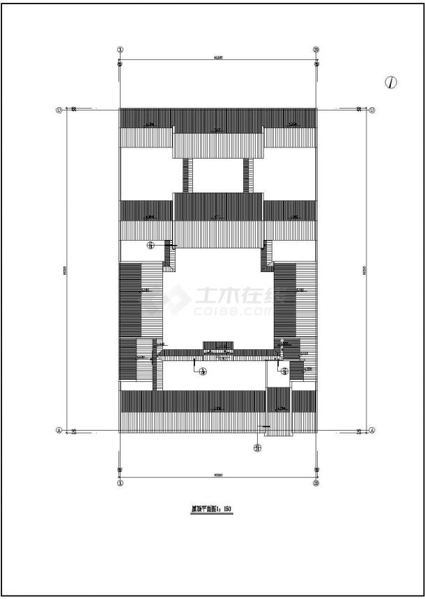 某地仿古四合院式办公楼建筑扩初图-图二