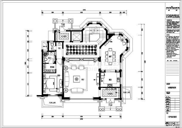 【江苏】常州大名城家装设计完整施工图（含高清效果图和实景图）-图一