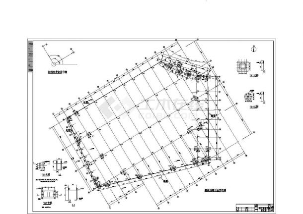 某地单层钢结构厂房结构施工图纸（局部夹层）-图一