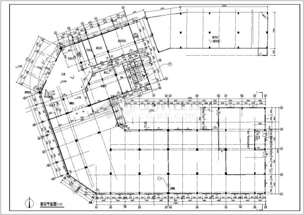 某地三层豪泉大酒店建筑设计施工图纸-图二