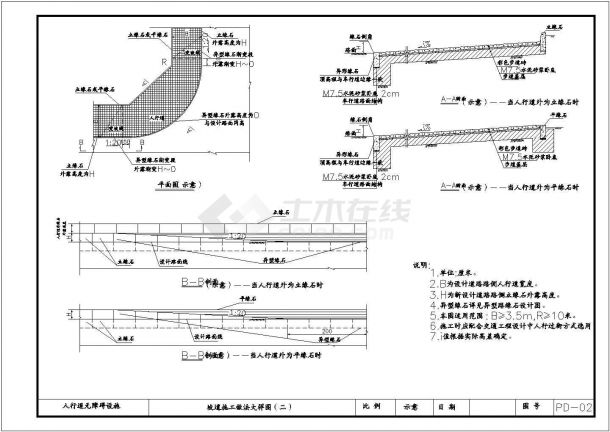 城市道路人行道无障碍设施及盲道设计通用图34张（含天桥 地道）-图二