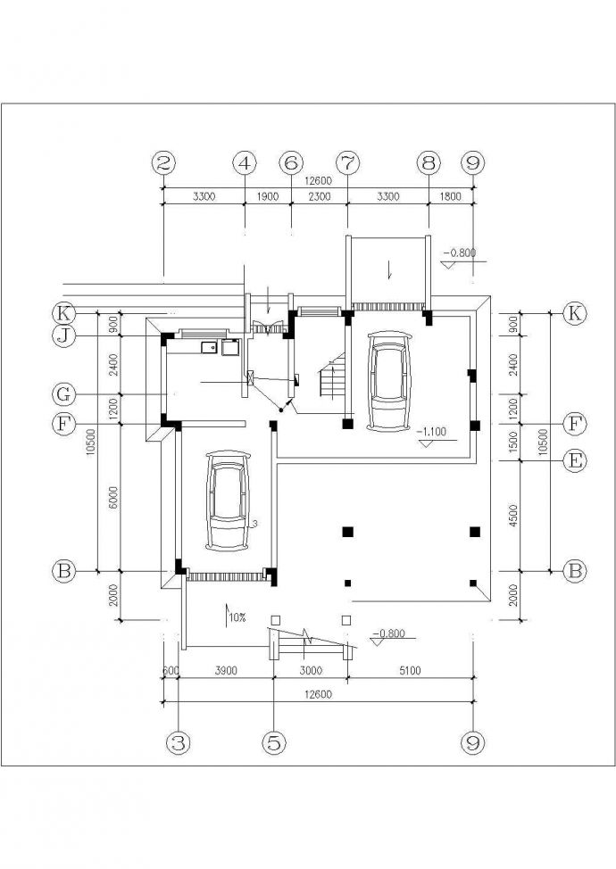 二层别墅电气全套设计cad图纸，共9张_图1