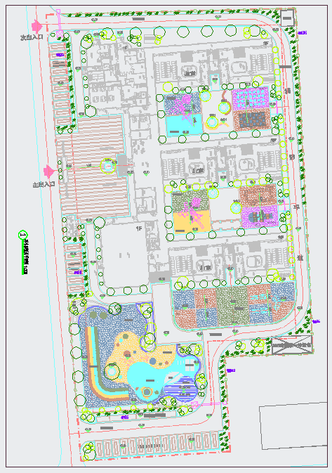 东华镇某幼儿园景观绿化图纸--植物设计（用地面积9846平方米）-图二