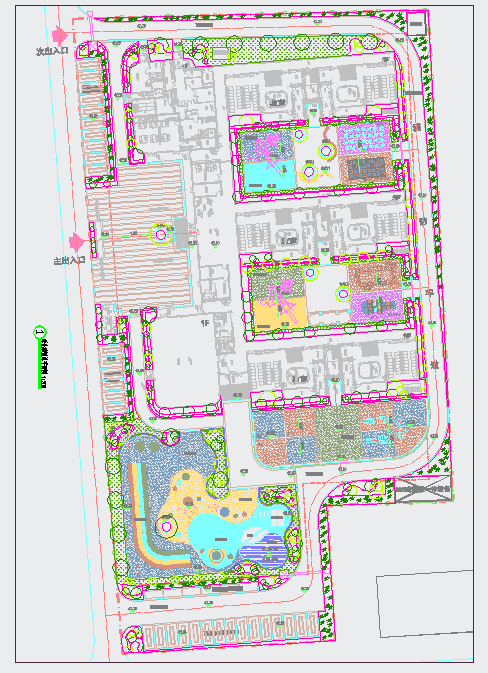 东华镇某幼儿园景观绿化图纸--植物设计（用地面积9846平方米）