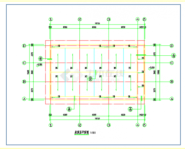 新建倔百农贸市场建筑设计施工图（框架结构 建筑面积226平方米）-图二