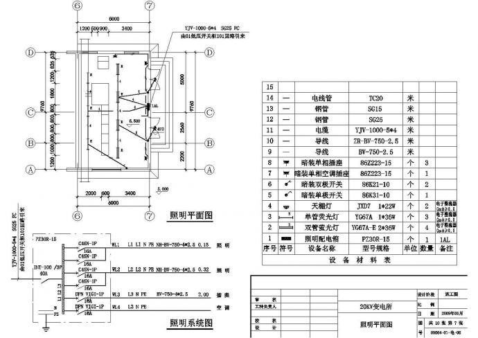 【苏州】某20KV变电所电气设计cad图纸_图1