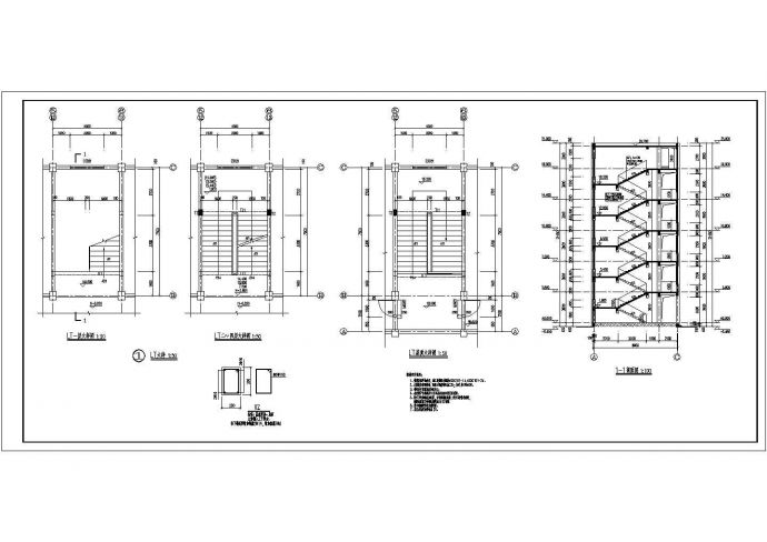 某地五层框架结构教学楼结构设计施工图纸_图1