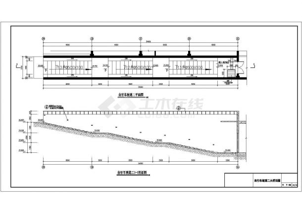 某地地下一层汽车库建筑设计施工图-图二