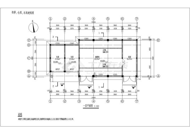 某地污水处理厂初步设计建筑设计图-图二