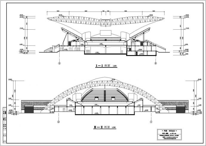 某大学三层框架结构体育馆建筑设计方案图_图1