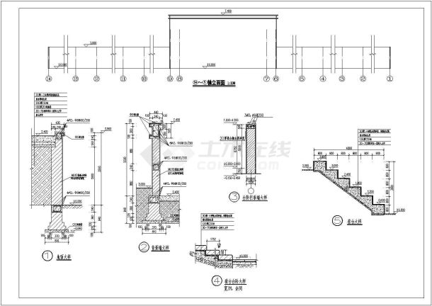 简易中学主席台及看台建筑设计施工图-图二