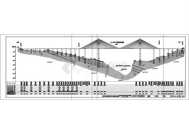 [贵州]27米宽斜拉桥花瓶型24对空间索双索面索塔主塔设计图纸161张-图二