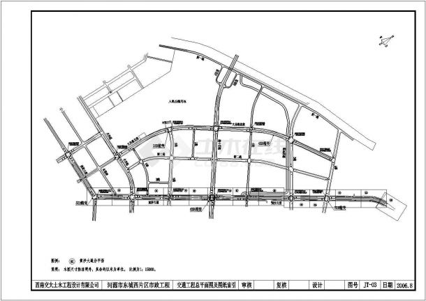 某地区黄沙大道交通工程设计施工图纸-图一