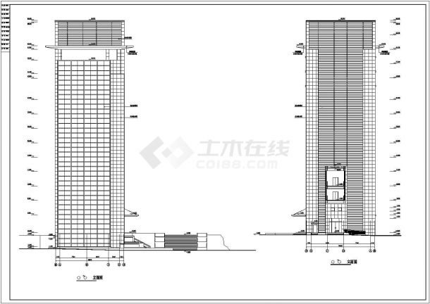株洲某企业10层混凝土框架结构研发大楼建筑施工图纸-图一