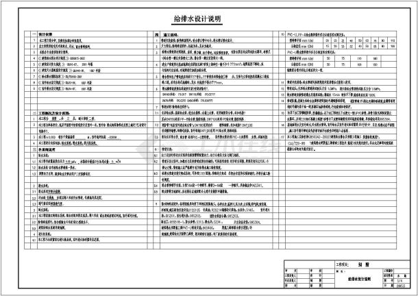 某三层别墅给排水设计施工图-图一