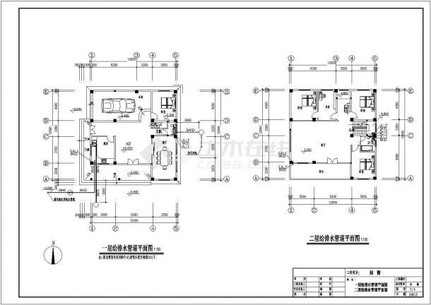 某三层别墅给排水设计施工图-图二